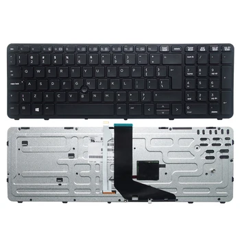 GZEELE nowy angielski laptopa podświetlana klawiatura do HP ZBOOK 15 17 G1 G2 PK130TK1A00 SK7123BL USA czarna ramka
