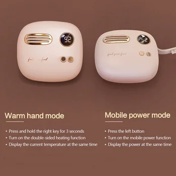 Hand Warmer Power Bank 5000mAh Digital Display Mini Power Bank for Xiaomi iphone Samsung Exrternal Battery Pack Warmer Poverbank