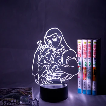 Illumi Zoldyck Figure 3d Lamp Anime Hunter X Hunter Acrylic Led Night Light Bedroom Decor Light for Kid Child Birthday Gift
