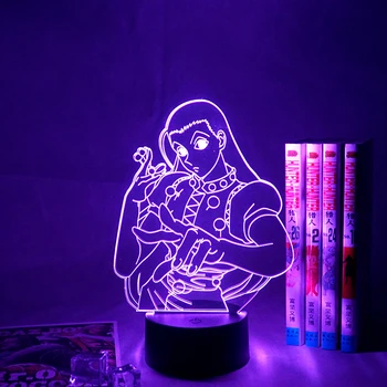 Illumi Zoldyck Figure 3d Lamp Anime Hunter X Hunter Acrylic Led Night Light Bedroom Decor Light for Kid Child Birthday Gift