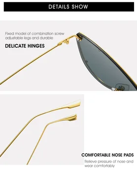 JackJad 2020 Fashion Cool Future Cat Eye Style Spike Okulary Damskie Wyjątkowe Nity Marki Design Okulary Oculos De Sol 58127