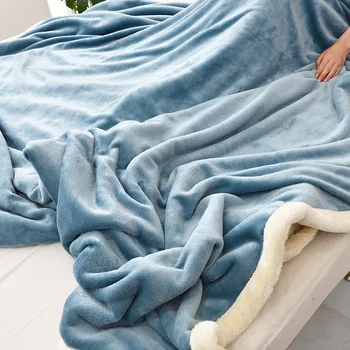 Jednolity kolor zimowy фланелевое koc puszyste ciepłe miękkie pokrycie kanapy koc niebieski czarny koral polar pluszowe koce do łóżek