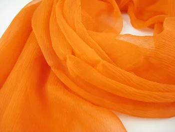 Jedwab zmarszczki Georgette długi szalik 110cmx180 cm czystego jedwabiu szalik kobiety prosty kolor duży rozmiar szyfon szalik pomarańczowy