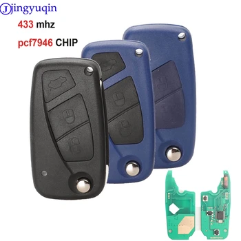 Jingyuqin 2/3 przycisku flip zdalny klucz 433 Mhz do FIAt 500 Panda Punto Bravo klucz z chipem PCF7946