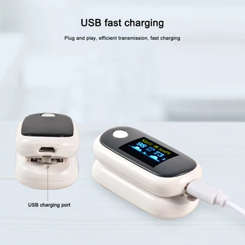 Kabel USB do ładowania wyświetlacz OLED palec klip pulsoksymetr PI monitorowanie snu palec puls dziecko Oximetro domowy Miernik tętna