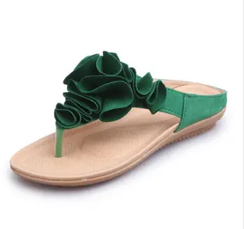 Kapcie damskie slajdy 2020Fresh summer woman sandal Ladies Slipper Bohemia holiday Flip-flops Beach Shoes petaloid Design sandal