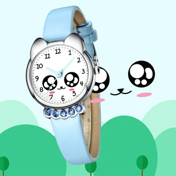 KDM Girl Watch Kids ładny zegarek z prawdziwej skóry piękne diamentowe wodoodporny zegarek piękny, dziecko, dziecko zegarek studenckie zegarek
