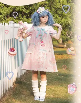 Księżniczka Lolita sukienka koronki bowknot Peter Pan kołnierz wysoka talia wiktoriański strój Kawaii dziewczyna gotycka Lolita op loli cosplay
