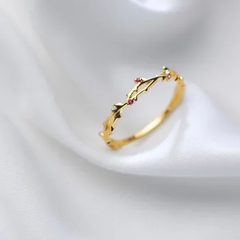 La Monada Złote Gałęzie Srebrny Pierścień 925 Koreański Regulowane Pierścienie Dla Kobiet Srebro Próby 925 Biżuteria Inkrustowanie Pierścień Dla Dziewczyn