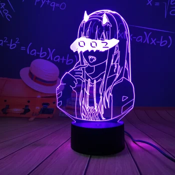 Led Night Light Zero Two Figure Table 3d Lamp for Bed Room Decor Light Anime Waifu Gift Darling In the Franxx Zero Two Lamp