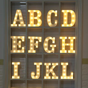LED serce list alfabet symbol znak ciepły biały stojący/wiszący światło świecenia ślub dekoracje urodzinowe alfabetu światło