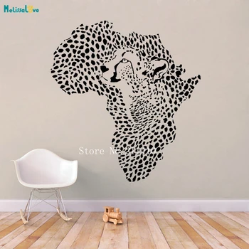 Leopard wzór Afrykańska karta naklejki Gepard naklejki artystyczne dekoracje w domu Sypialnia samoprzylepne, naklejki dla dzieci, freski YT752
