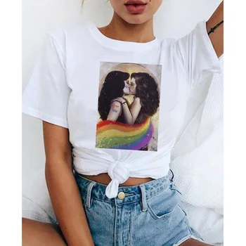 LGBT koszulka biseksualną Miłość zwycięża lesbijek, gejów, lesbijek Rainbow top t-shirt love is love t-shirt t-shirt kawaii female