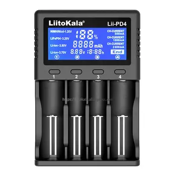 Liitokala Lii-PD4 Lii-500 Lii-500S 18650 Ładowarka wyświetlacz LCD do 18650 21700 26650 AA, AAA, itp. testowa pojemność baterii