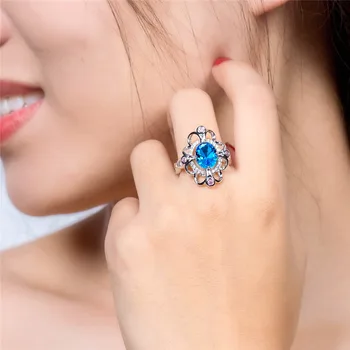 Lingmei pierścionek zaręczynowy owalne cięte wielokolorowy fioletowy i niebieski różowy biały CZ kolor srebrny pierścionek rozmiar 6 7 8 9 luksusowe damskie biżuteria prezenty