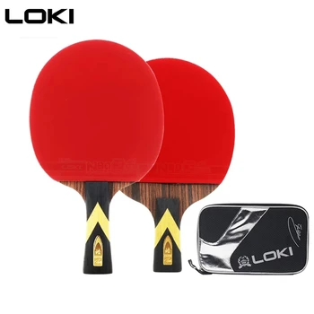 Loki 6 gwiaździsta rakieta do tenisa stołowego heban углеродистое ostrze nietoperz do tenisa stołowego szybki atak paletkę do ping ponga Łuk rakietki do ping ponga