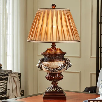 Luksusowe retro dwie potężne lwie głowy, lampy stołowe, Oświetlenie sypialni lampara led escritorio nocne hotelowy gabinet lampara mesa noche