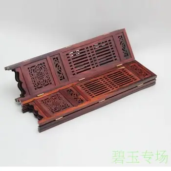 (mini) wspaniałe chińskie klasyczna dekoracja stołu Spotkania Spotkania Czerwona kwasu gałąź drewniane twarde drewno mały ekran z litego drewna