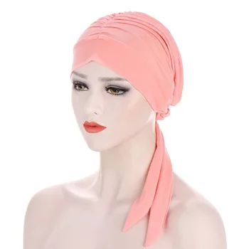 Muzułmański turban kapelusz dla kobiet wstępnie wiązane chemioterapeutyczne czapka czapki bandana chusta szal głowy dla Raka akcesoria do włosów