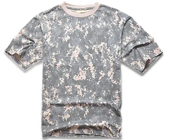 Męska letnia, bawełniana wojskowa taktyczna t-shirt z krótkim rękawem Outdoor Camping Sports T-shirts Digital Desert Camo