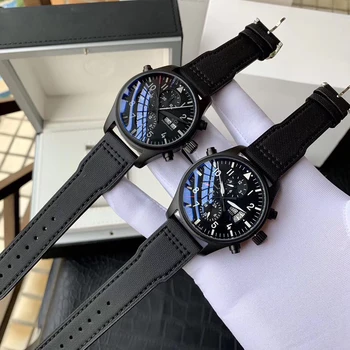 Męska moda casual duża tarcza pilotażowe zegarek automatyczny mechaniczny wodoszczelny zegarek szwajcarski luksusowej marki 1:1 średnica godzin 44 mm