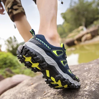 Męskie meble turystyczne buty wiosna lato przewiewna Siatka oddychająca wodoodporna antypoślizgowa wspinaczkowa buty Man Trekking Trail buty do biegania