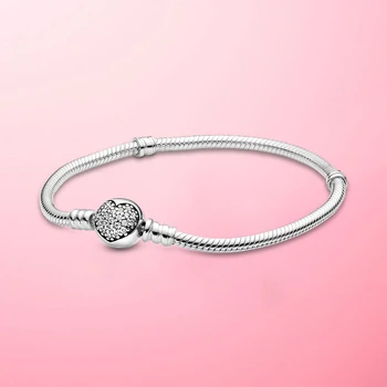 Najlepsze sprzedaży 6 stylów 925 srebro serce wąż łańcuch bransoletka dla kobiet idealny oryginalny urok koraliki biżuteria prezent