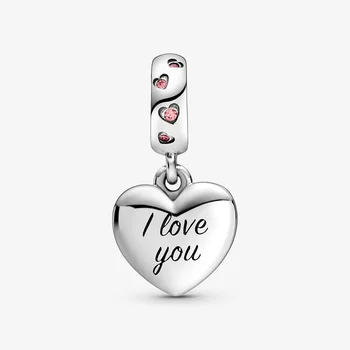 Najlepszy prezent 925 srebro koraliki Mamo mamo scenariusz serca zwisają Uroku fit oryginalny Pandora bransoletka biżuteria prezent dla mamy Mama
