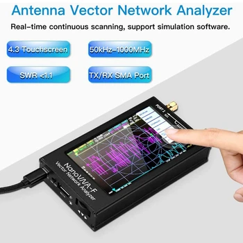 NanoVNA-F UHF Vector Network Antenna Analyzer 50-1000MHz 4.3 Calowy ekran IPS LCD+RF Demo Kit Przenośny ręczny analizator antenowy