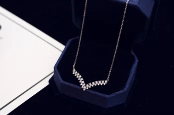 NAWEILY moda rhinestone wisiorek w kształcie litery V naszyjniki kolor srebrny łańcuch krótki obojczyk Naszyjnik dla kobiet nowe biżuteria NWLN188