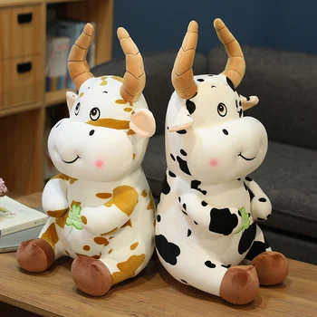 Nice New Cute Animal Cartoon Cows Faszerowana Pluszowe Zabawki Kawaii Bydło Wygodna, Miękka Zabawka Dla Dzieci Prezent Na Urodziny, Prezent Na Boże Narodzenie