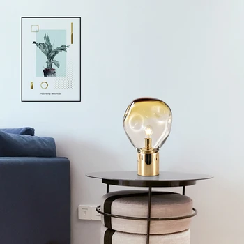 Nordic Gold Glass Table Lamp Italy Design Table Light прикроватное oświetlenie LED ozdoba do salonu