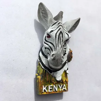 Nowa Afryka Kenia magnesy na lodówkę 3D żywica ręcznie Zebra lodówka magnetyczne naklejki podróże turystyka upominki prezent