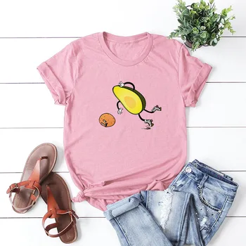 Nowa Damska koszulka Creative funny cute restauracja avocado print Summer Top Plus Size Tee Shirt Femme Hipster Clothes meble koszulka S-5XL