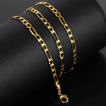 Nowa moda klasyczny Figaro łańcuch naszyjnik żółte złoto wypełnione naszyjnik biżuteria prezenty dla kobiet, mężczyzn 3,8 mm 1759 cala GN472
