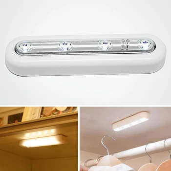 Nowy 4-led czujnik pod szafą obrotowy Push Cabinet Lamp Tap Touch Stick on Light Lams Self-Stick