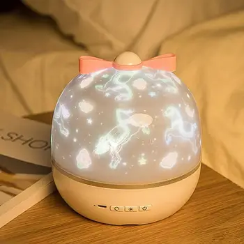 Nowy projektor Night Light With BT Speaker Chargeable Universe Starry Sky Rotate LED Lamp kolorowe migająca Gwiazda Kids Baby Gift