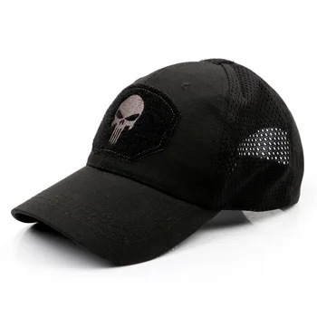 Nowy przypływ Punisher czaszka Мультикамерный operator siatka czapka z daszkiem mężczyźni fajne wbudowana taktyczna czapka dobrej jakości oddychający odkryty sport