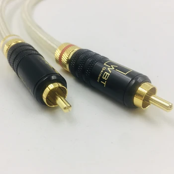 Nowy QED Signature 5 N OCC posrebrzane hifi audio kabel przyłączeniowy z WBT-0144 pozłacany wtyk