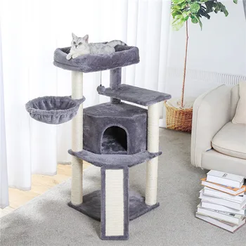 Nowy wielopoziomowy kot drzewo kot Mieszkanie z когтеточками kocięta aktywność wieża zwierzę gry dom meble sizal pokryte zabawki dla kotów