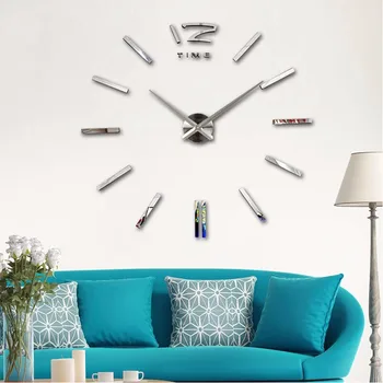 Nowy zegar Zegar zegar ścienny Horloge 3d Diy koraliki Lustrzane naklejki dekoracji domu salon kwarcowa igła Duże zegary ścienne