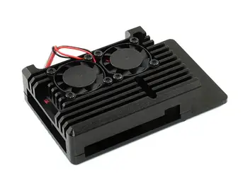 Obudowa ze stopu aluminium dla Raspberry Pi 4 Model B, Czarna zbroja, podwójne wentylatory chłodzące,пылеустойчивость, doskonała dystrybucja ciepła
