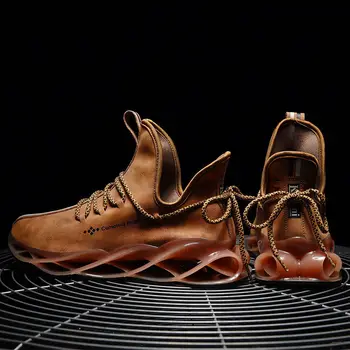 Obuwie męskie nowa Jesień-Zima ostrze męskie buty do biegania miękkie skórzane buty sportowe wysokiej jakości antypoślizgowe Męskie sportowe buty do biegania
