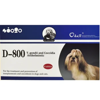 Okar D800 T. gondii i Coccidia антигельминтное narzędzie dla psów i kotów 8 tabletek