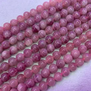 Okrągły naturalny Madagaskaru kwarc różowy koraliki do tworzenia biżuterii koraliki bransoletki dla kobiet 15