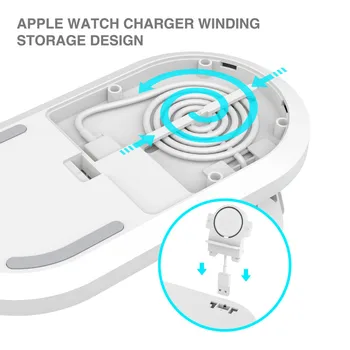 Olpay 3 In 1 Wireless Charger Pad Qi Fast Charging Holder dla Apple Zegarki 5 4 3 dla Airpods Pro 2 dla IPhone 11/11pro/X/XS/XR