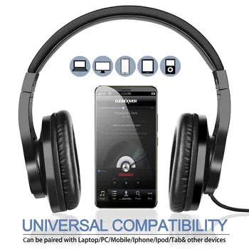 Oneodio T3 Przewodowe Słuchawki Na Ucho Zestaw Słuchawkowy Z Mikrofonem Stereo Bass Słuchawki Regulowane Słuchawki Do Telefonu Komórkowego