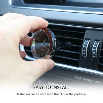 Onever Universal Car Air Vent zegarek kwarcowy Auto Interior Watch Luminous Stick-On Clock with Clip Dia. 1.7
