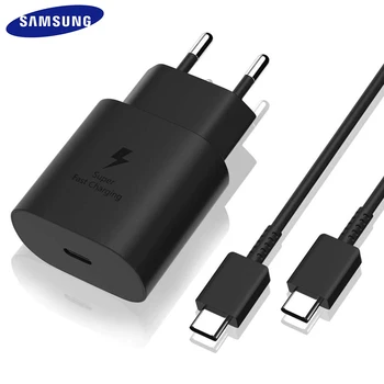 Oryginalny Samsung S20 Super Fast Charger 25W Quick charge adapter type C to type c kabel Galaxy S10 S8 Plus Note 10 lite plus A50