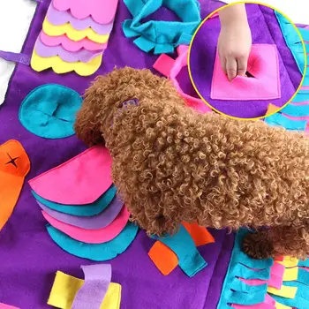 Pet Dog Snuffle Mat Pet Snuffing Training Blanket Wymienne Флисовые Klocki Maty Dla Psów Stres Nosework Puzzle Toy Pet Nose Pad
